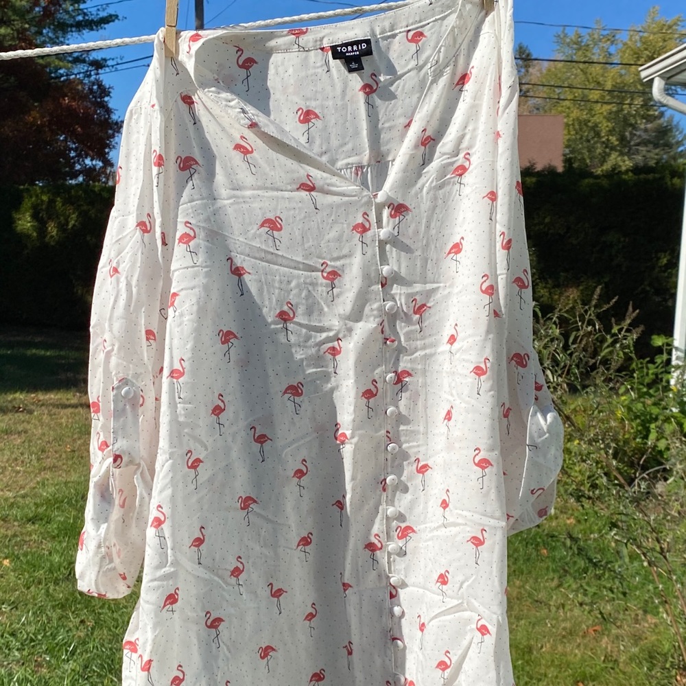 Torrid flamingo blouse